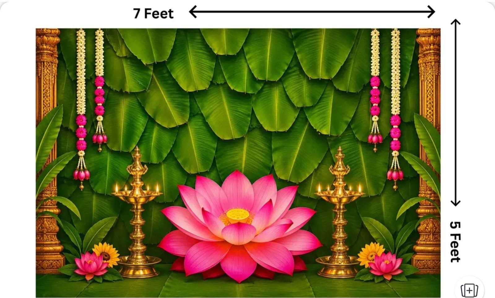 Banana Patra Traditional Indian Backdrop Janmashtami & Pooja Decoration