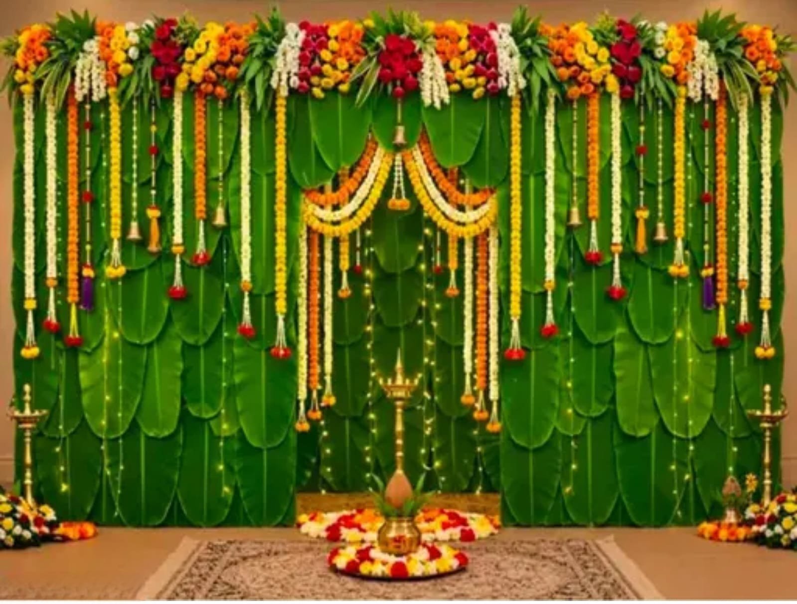 Banana Patra Decoration Backdrop | Traditional Indian All Festival Decor