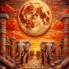 Royal Heritage Elephant Temple Backdrop | Print Fashion Bazar