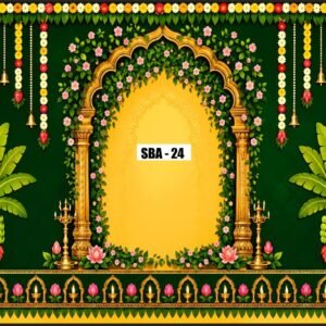 Festive backdrop for home pooja, backdrop decoration cloth