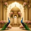 Festive backdrop for home pooja, backdrop decoration cloth