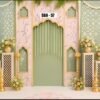 Festive backdrop for home pooja, backdrop decoration cloth