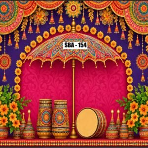 Festive backdrop for home pooja, backdrop decoration cloth
