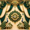 Festive backdrop for home pooja, backdrop decoration cloth