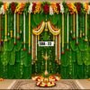 Festive backdrop for home pooja, backdrop decoration cloth