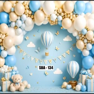 The Boss Baby Corporate Suit & Cash Birthday Backdrop with balloon