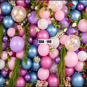 Enchanted Pink, Purple & Metallic Blue Balloon Wall Backdrop