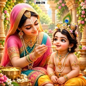 Shubh Annaprashan Backdrop | Maa Yashoda Krishna Ceremony Background Cloth | Annaprashan Sanskar Decoration | Baby Rice Ceremony Backdrop | Hindu Puja Mandir Decor | Traditional Indian Baby Shower backdrop