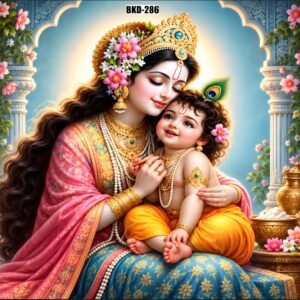 Shubh Annaprashan Backdrop | Maa Yashoda Krishna Ceremony Background Cloth | Annaprashan Sanskar Decoration | Baby Rice Ceremony Backdrop | Hindu Puja Mandir Decor | Traditional Indian Baby Shower backdrop