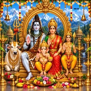 Divine Shiv Parivar HD Wall Poster back drop