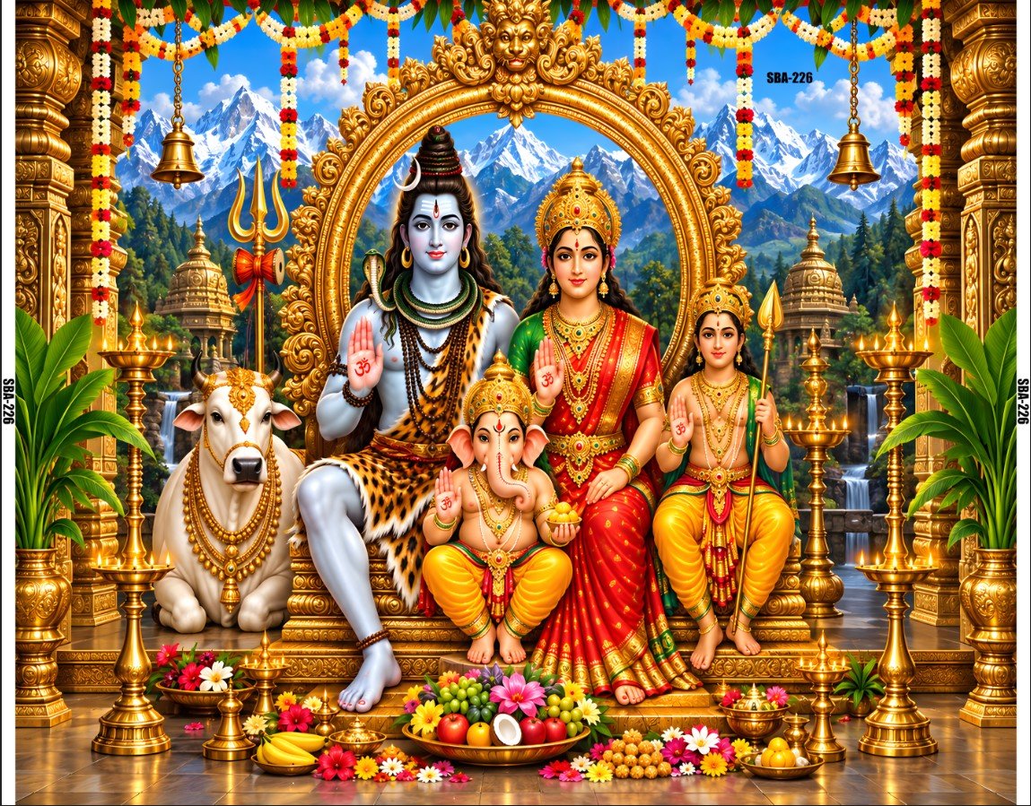 Divine Shiv Parivar HD Wall Poster back drop